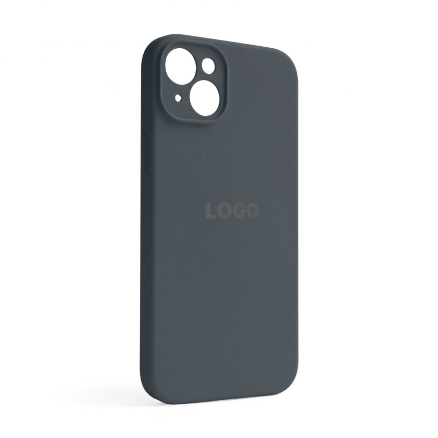 Чехол Full Silicone Case для Apple iPhone 14 Plus dark grey (15) закрытая камера