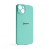 Чехол Full Silicone Case для Apple iPhone 14 Plus sea blue (21) закрытая камера