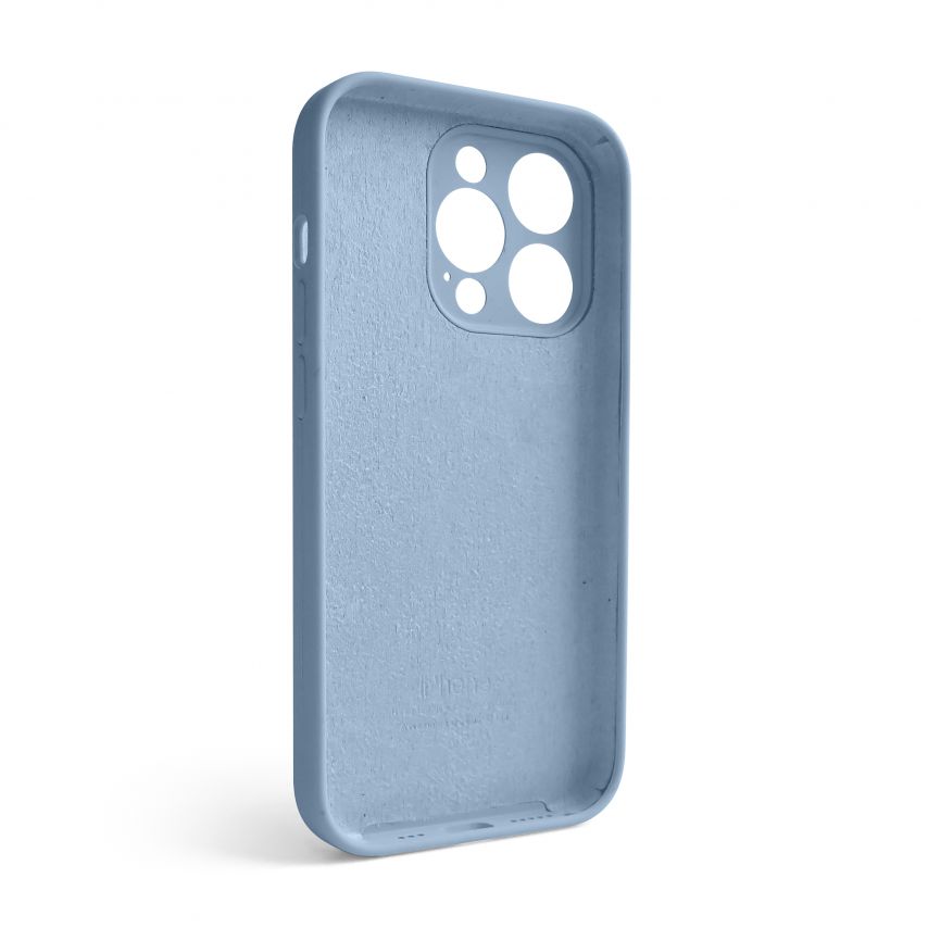 Чехол Full Silicone Case для Apple iPhone 14 Pro light blue (05) закрытая камера
