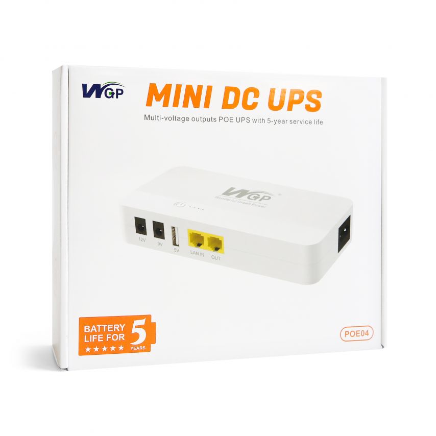 Mini DC POE UPS источник бесперебойного питания для роутера 8000mAh white