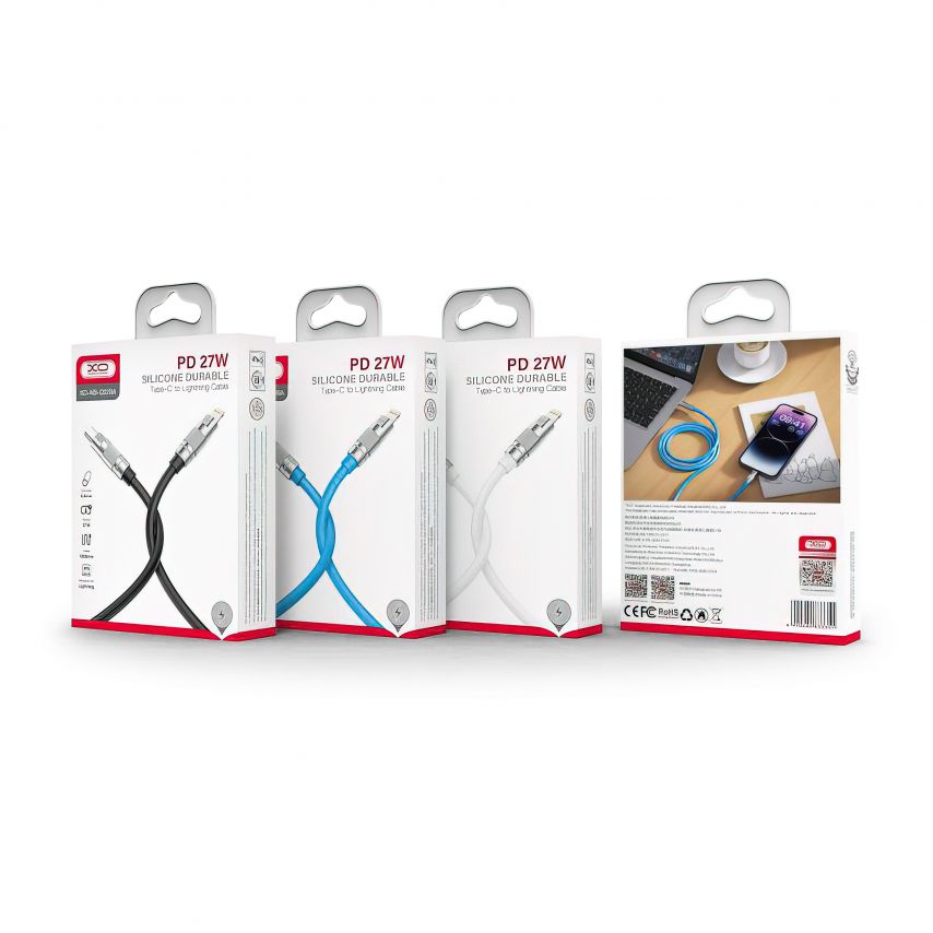 Кабель USB XO NB-Q228A Type-C to Lightning PD 27W 1.2м black