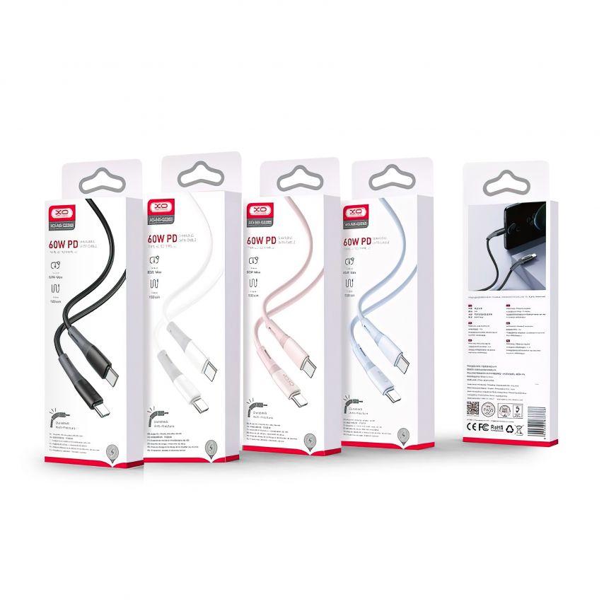 Кабель USB XO NB-Q226B Type-C to Type-C PD 60W white