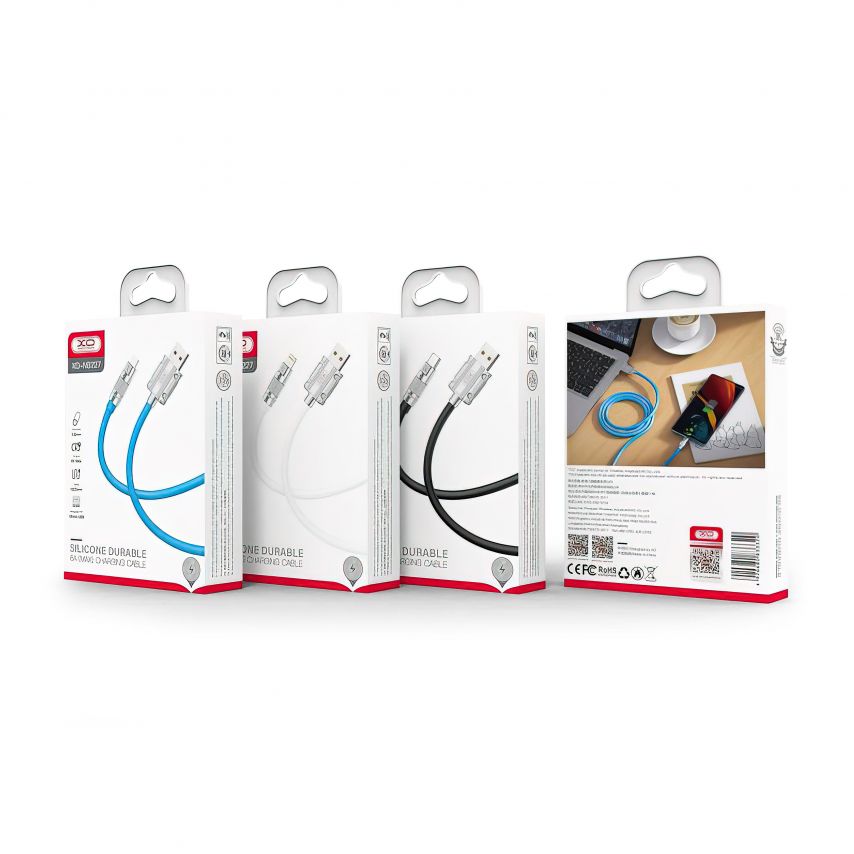 Кабель USB XO NB227 Type-C 6A 1.2м white