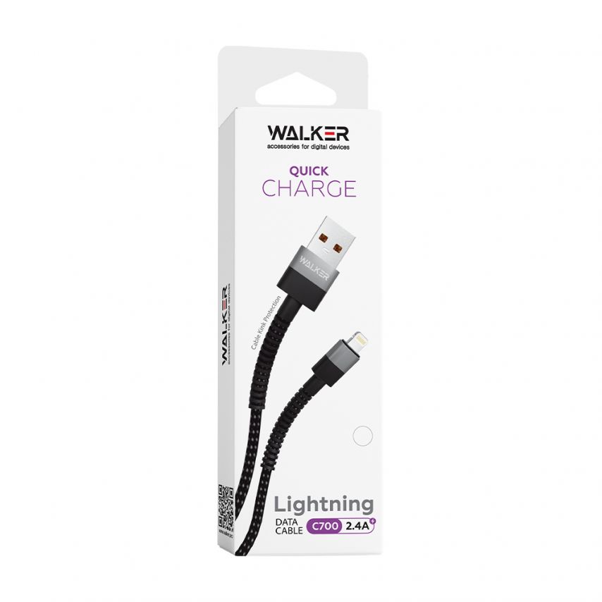 Кабель USB WALKER C700 Lightning black