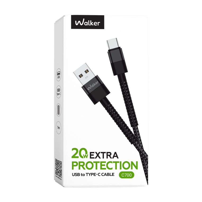 Кабель USB WALKER C700 Type-C black