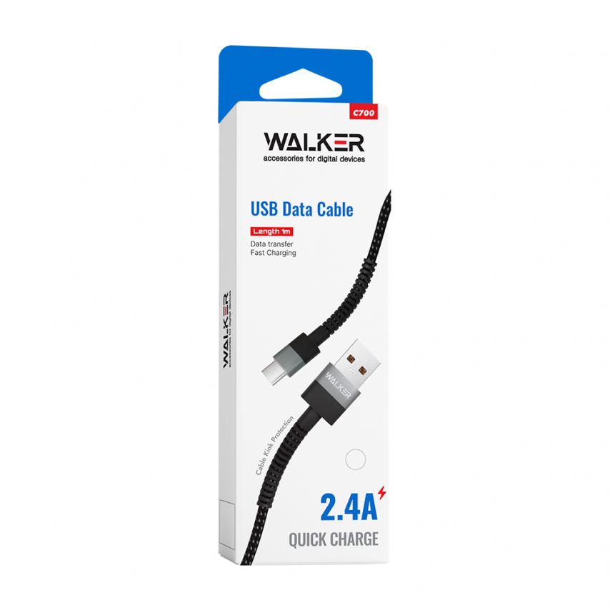 Кабель USB WALKER C700 Type-C black