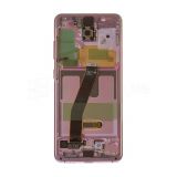 Дисплей (LCD) для Samsung Galaxy S20/G980 (2020) з тачскріном та рамкою pink Service Original (PN:GH82-22123С)