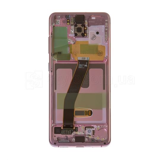 Дисплей (LCD) для Samsung Galaxy S20/G980 (2020) з тачскріном та рамкою pink Service Original (PN:GH82-22123С)
