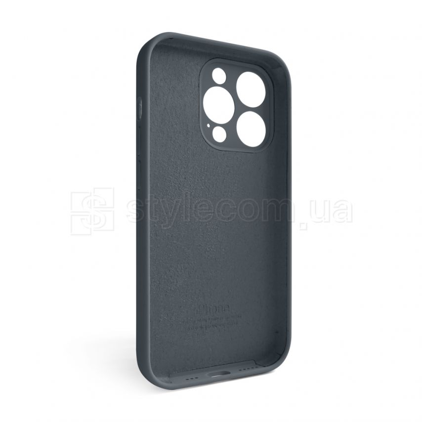 Чехол Full Silicone Case для Apple iPhone 14 Pro dark grey (15) закрытая камера