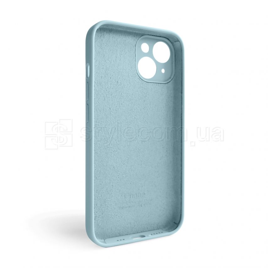 Чехол Full Silicone Case для Apple iPhone 14 sky blue (58) закрытая камера