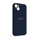 Чехол Full Silicone Case для Apple iPhone 14 Plus dark blue (08) закрытая камера