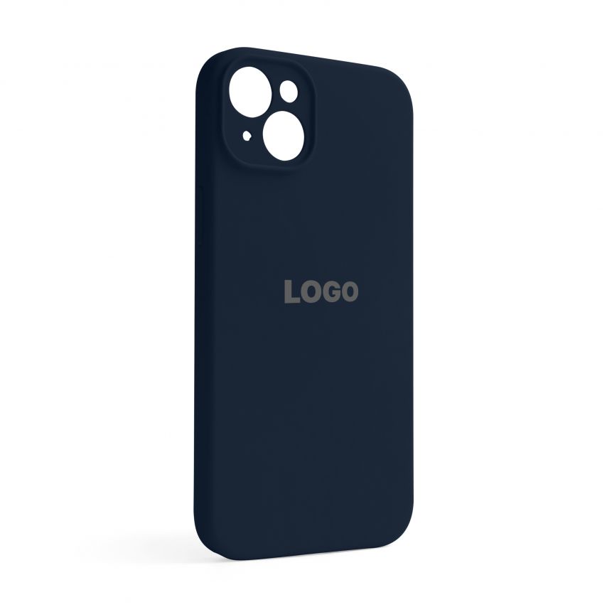 Чехол Full Silicone Case для Apple iPhone 14 Plus dark blue (08) закрытая камера
