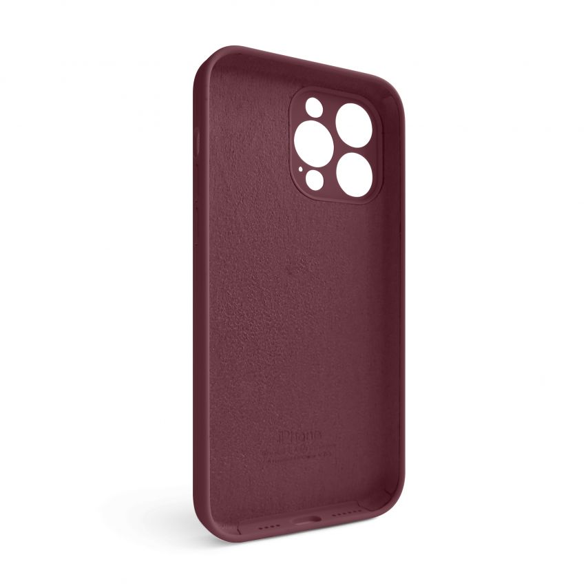 Чехол Full Silicone Case для Apple iPhone 14 Pro Max maroon (42) закрытая камера