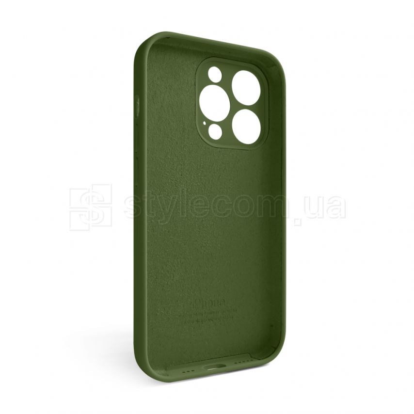 Чехол Full Silicone Case для Apple iPhone 14 Pro army green (45) закрытая камера