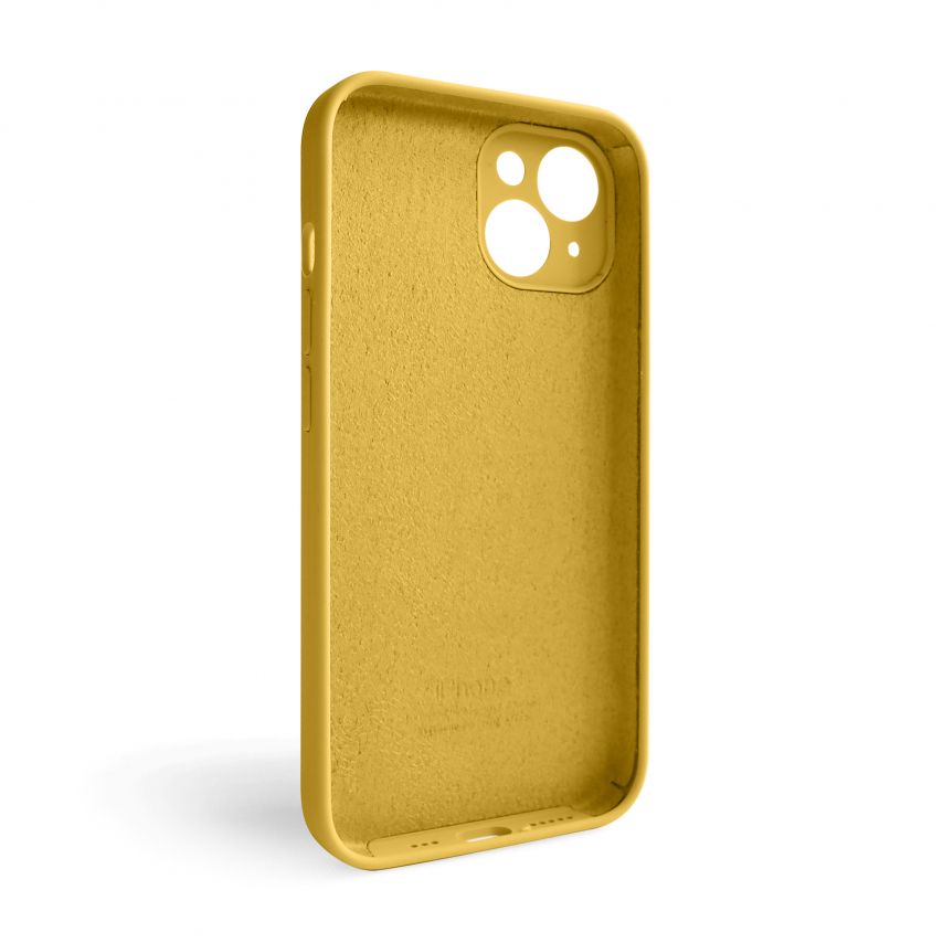 Чехол Full Silicone Case для Apple iPhone 14 yellow (04) закрытая камера