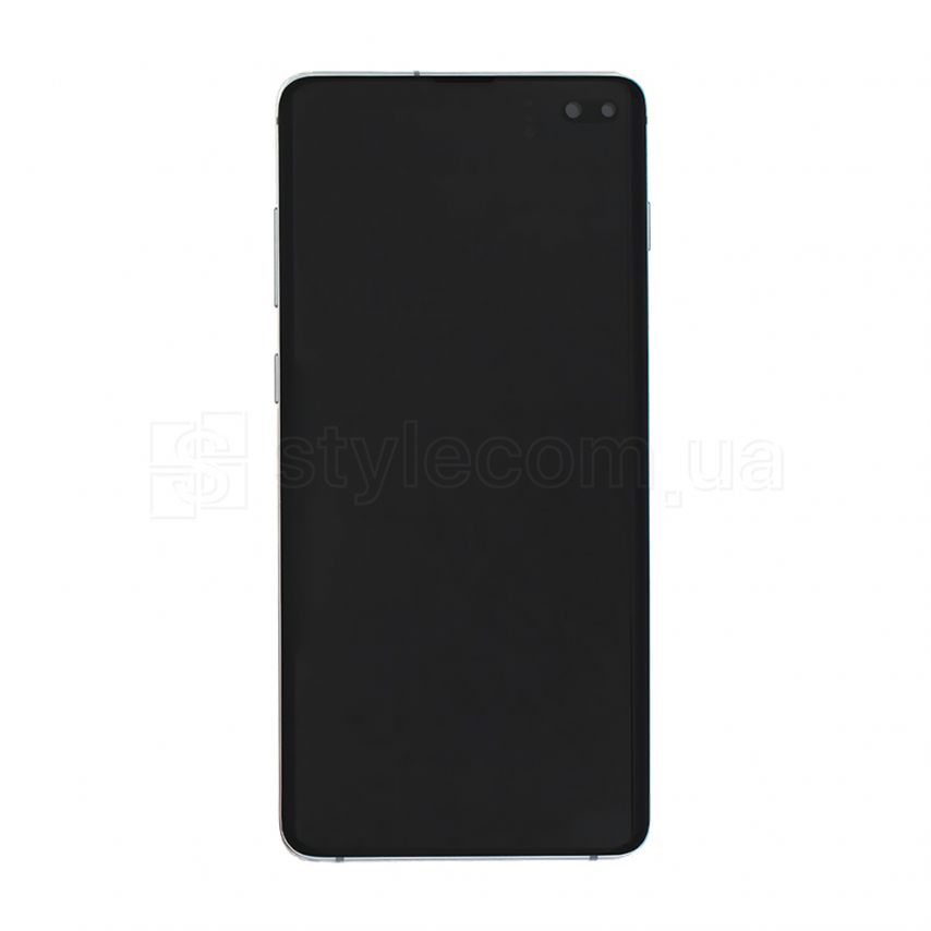 Дисплей (LCD) для Samsung Galaxy S10 Plus/G975 (2019) з тачскріном та рамкою white Service Original (PN:GH82-18849B)