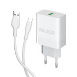 Сетевое зарядное устройство (адаптер) 2в1 WALKER WH-35 1USB / QC3.0 / 3A / 15W + Type-C white - купить за 245.40 грн в Киеве, Украине