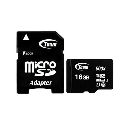 Карта памяти Team MicroSDHC 16GB Class 10 + SD-адаптер (TUSDH16GCL10U03) - купить за 180.40 грн в Киеве, Украине
