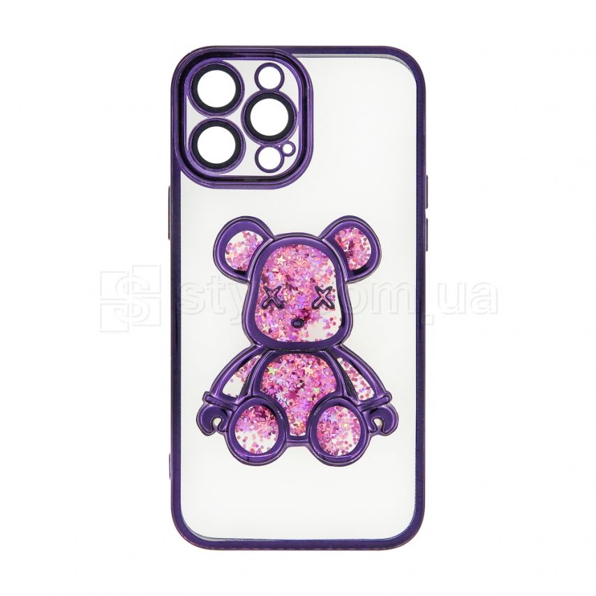 Чехол с мишкой для Apple iPhone 13 Pro Max violet