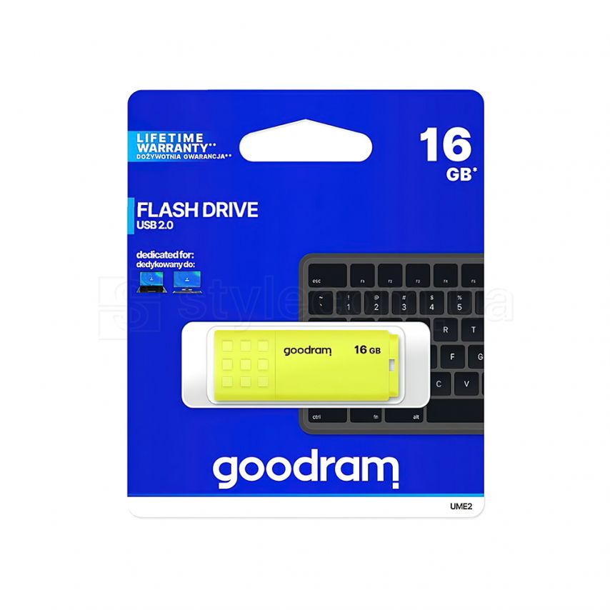 Флеш-пам'ять USB GOODRAM UME2 16GB yellow (UME2-0160Y0R11)
