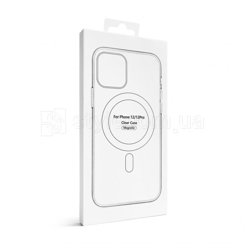 Чехол Original с функцией MagSafe для Apple iPhone 12, 12 Pro прозрачный с индикатором установки