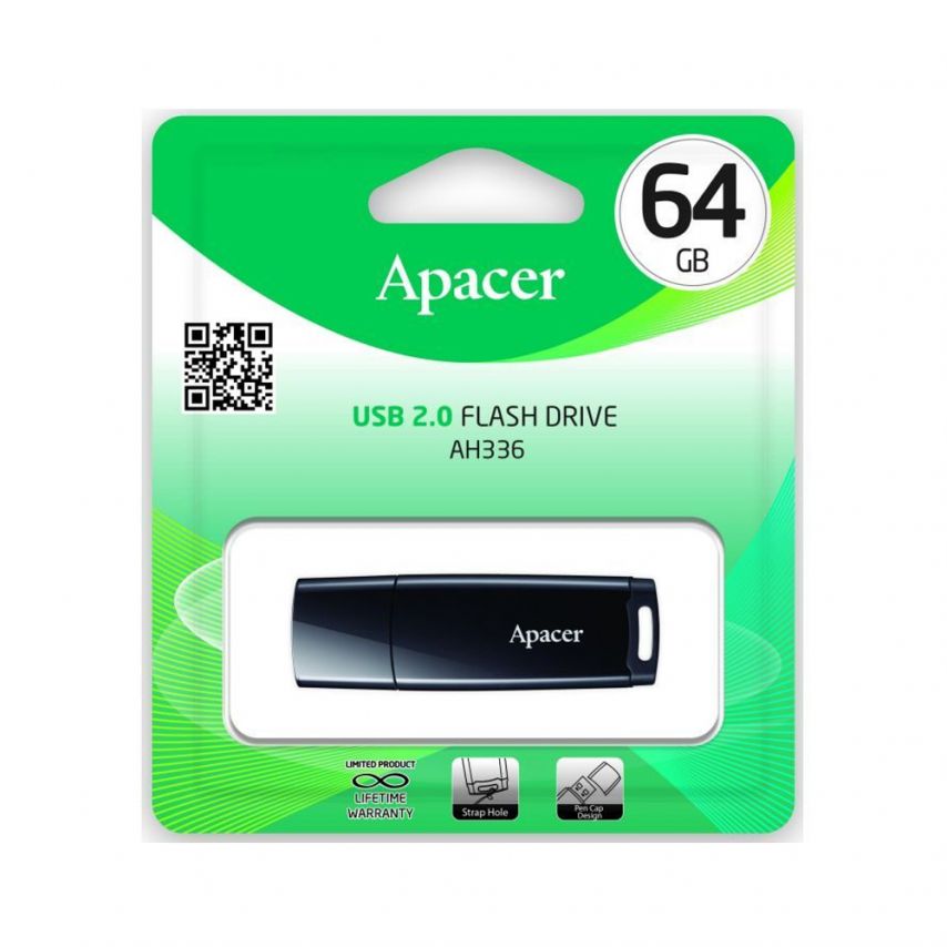 Флеш-пам'ять USB Apacer AH336 64GB black (AP64GAH336B-1)