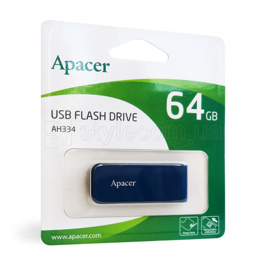 Флеш-память USB Apacer AH334 64GB blue (AP64GAH334U-1)