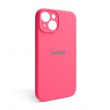 Чехол Full Silicone Case для Apple iPhone 14 shiny pink (38) закрытая камера