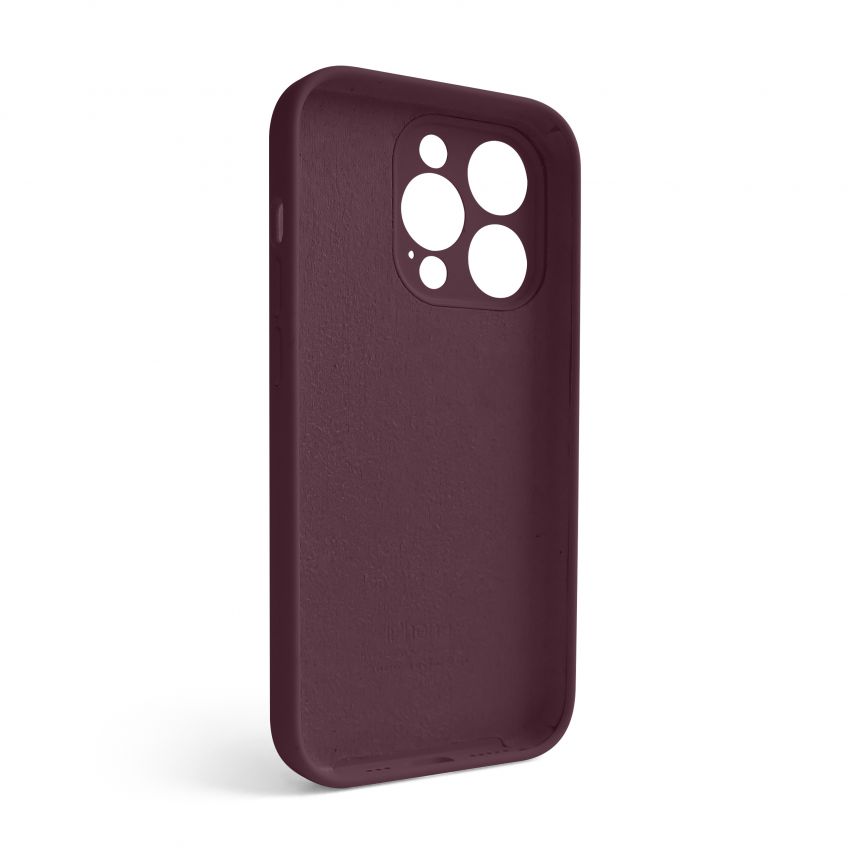 Чехол Full Silicone Case для Apple iPhone 14 Pro maroon (42) закрытая камера