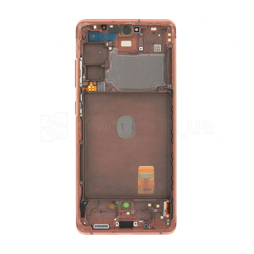 Дисплей (LCD) для Samsung Galaxy S20 FE/G780 (2020) с тачскрином и рамкой orange Service Original (PN:GH82-24219F, GH82-24220F)