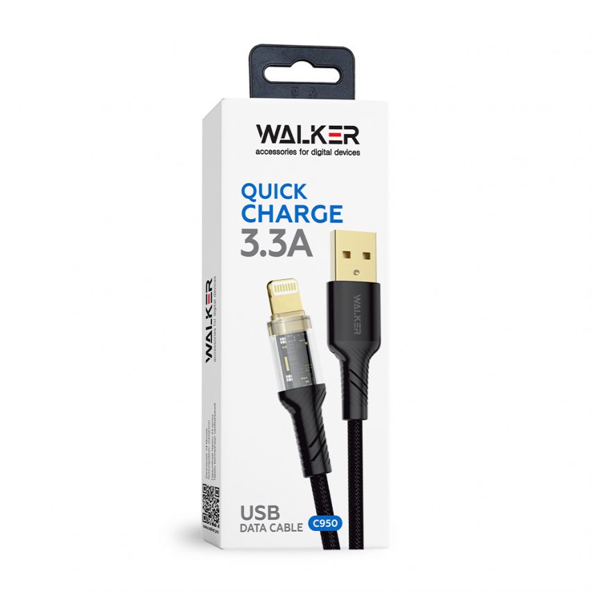 Кабель USB WALKER C950 Lightning black