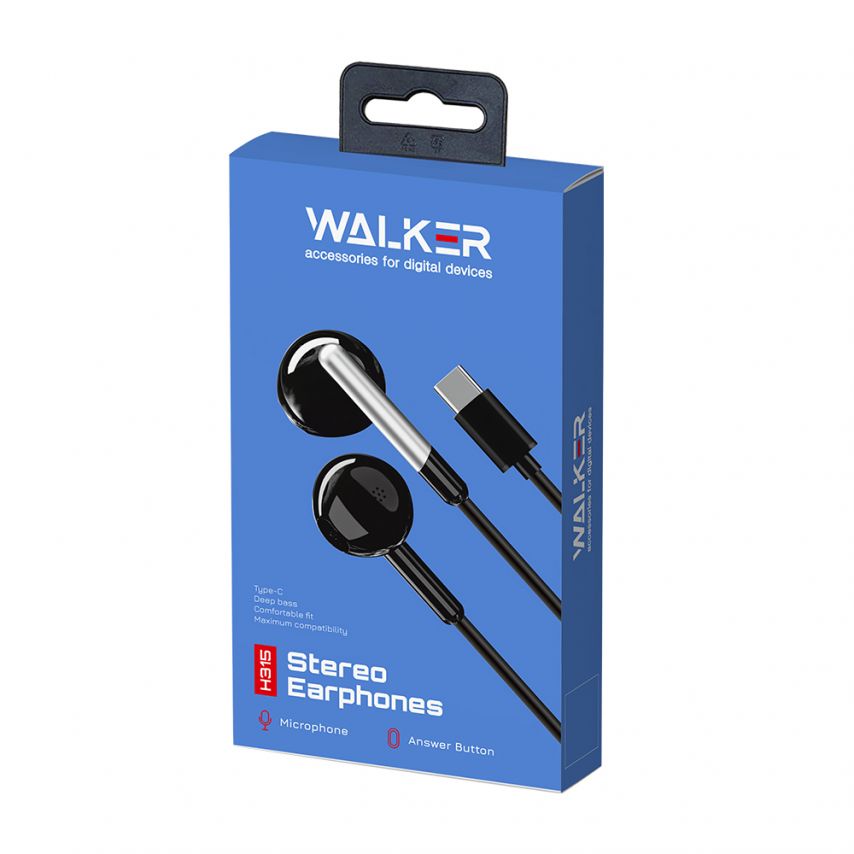 Навушники WALKER H315 з роз'ємом Type-C black