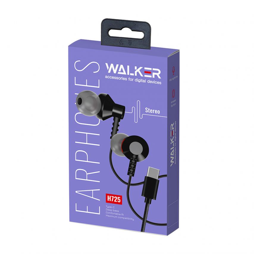 Навушники WALKER H725 з роз'ємом Type-C black