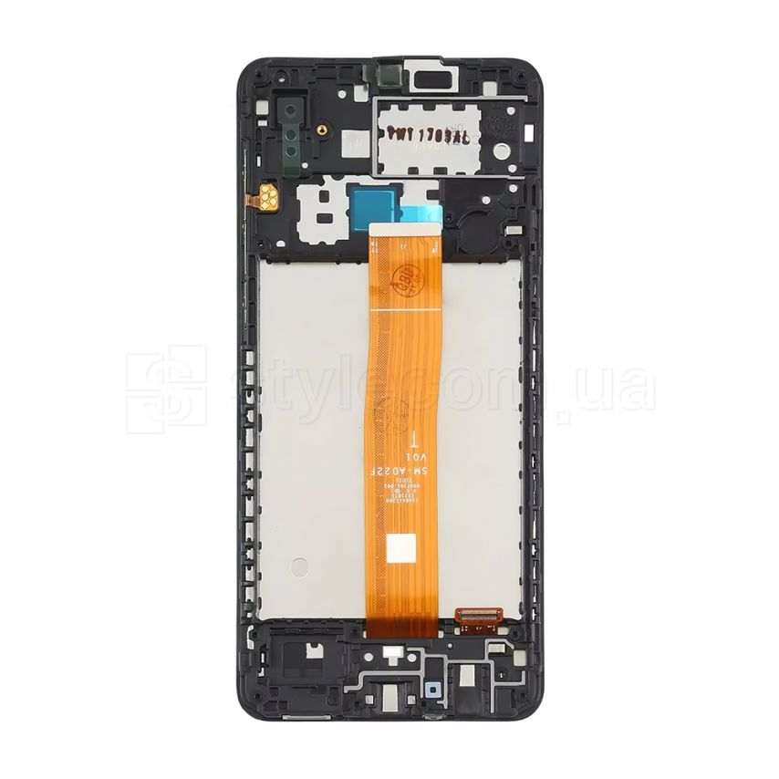 Дисплей (LCD) для Samsung Galaxy A02/A022 (2021) rev.01 с тачскрином и рамкой black (IPS) Original Quality