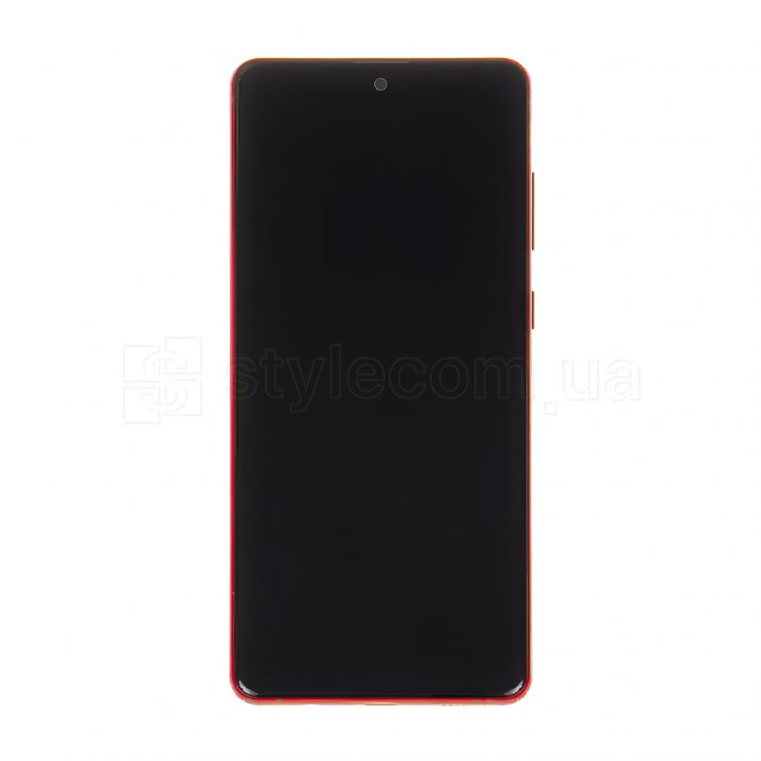 Дисплей (LCD) для Samsung Galaxy Note 10 Lite/N770 (2020) з тачскріном та рамкою red Service Original (PN:GH82-22055C, GH82-22192C, GH82-22193C)