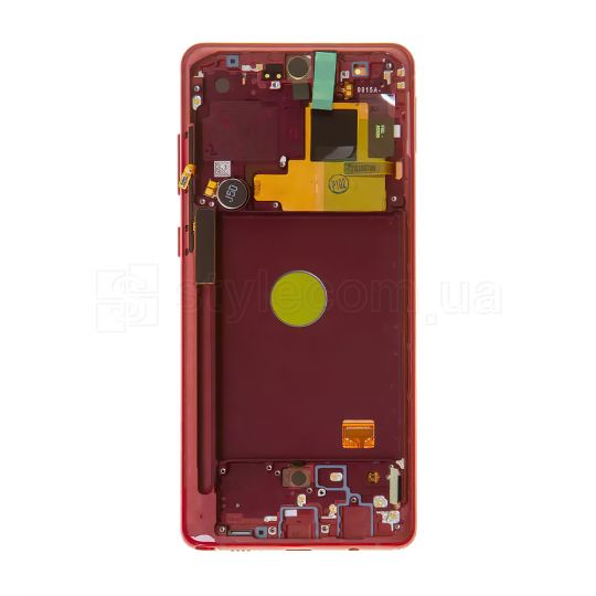 Дисплей (LCD) для Samsung Galaxy Note 10 Lite/N770 (2020) с тачскрином и рамкой red Service Original (PN:GH82-22055C, GH82-22192C, GH82-22193C)