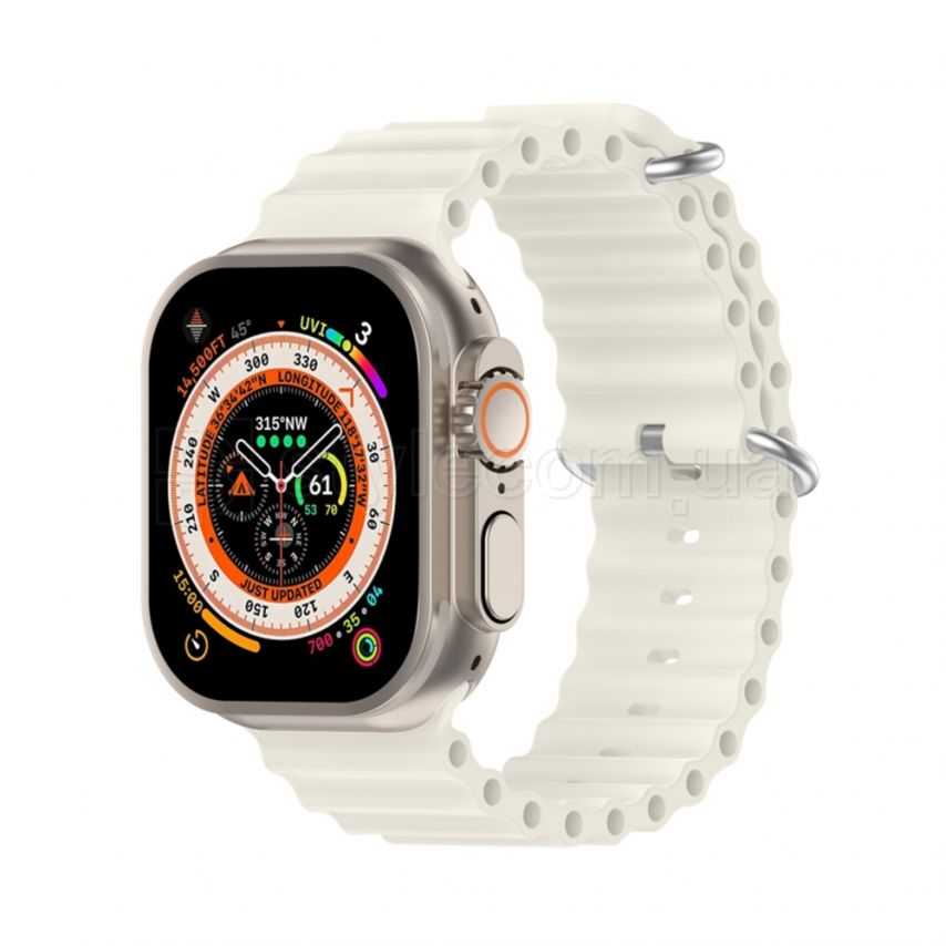 Ремінець для Apple Watch Ultra Ocean Band силіконовий 38/40/41мм L antique white / білий (24)