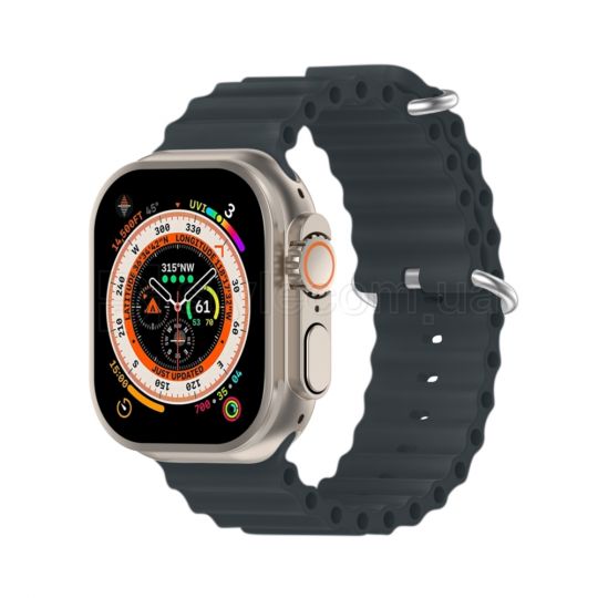 Ремешок для Apple Watch Ultra Ocean Band силиконовый 42/44/45/49 L midnight / серый (4)