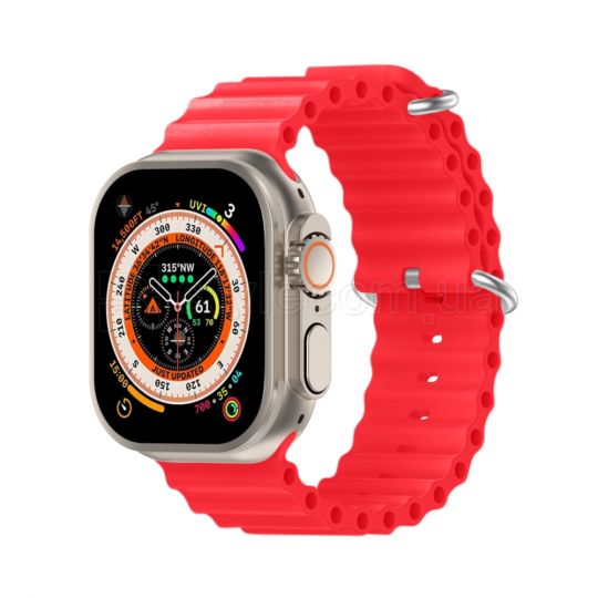 Ремінець для Apple Watch Ultra Ocean Band силіконовий 42/44/45/49 L red / червоний (6)
