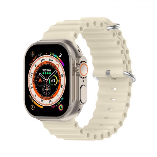 Ремінець для Apple Watch Ultra Ocean Band силіконовий 42/44/45/49 L starlilght / молочний (7) - купити за 135.30 грн у Києві, Україні