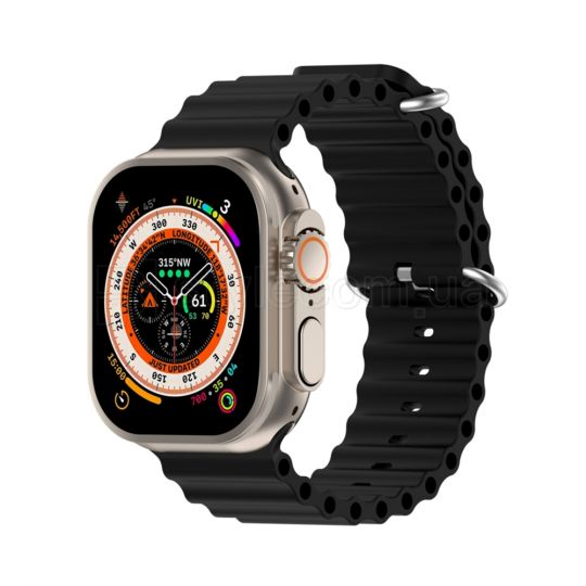 Ремінець для Apple Watch Ultra Ocean Band силіконовий 38/40/41мм L black / чорний (01)