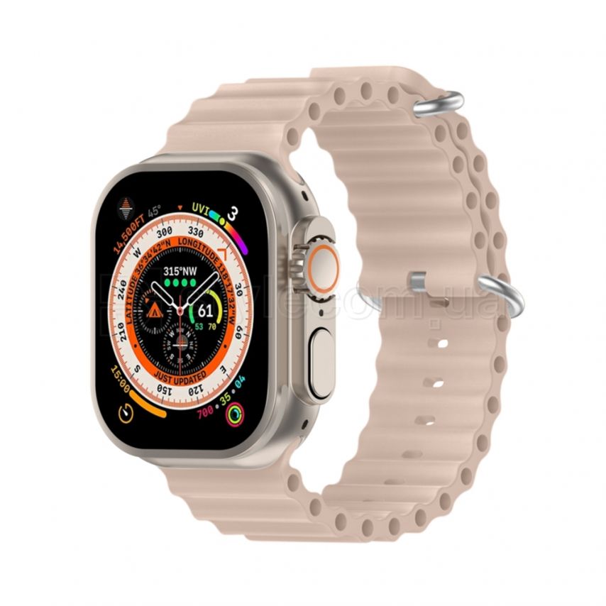 Ремешок для Apple Watch Ultra Ocean Band силиконовый 42/44/45/49 L sand powder / бежевый (11)