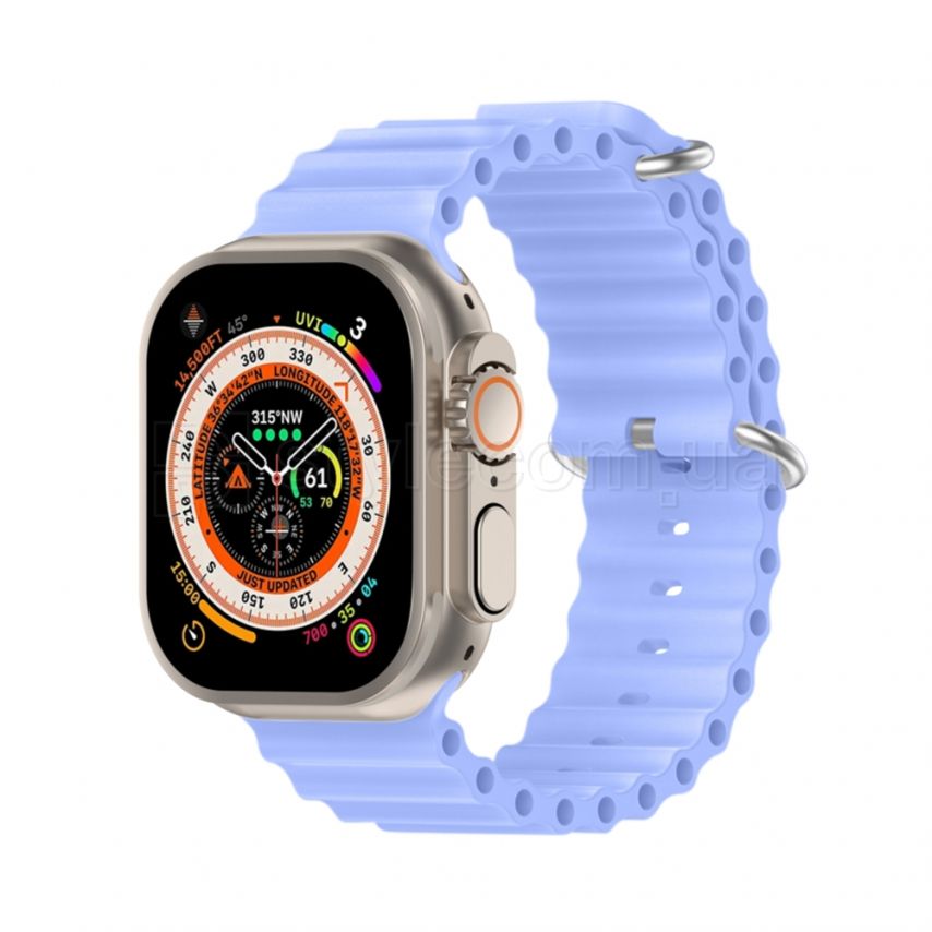 Ремінець для Apple Watch Ultra Ocean Band силіконовий 42/44/45/49 L lilac / лавандовий (14)