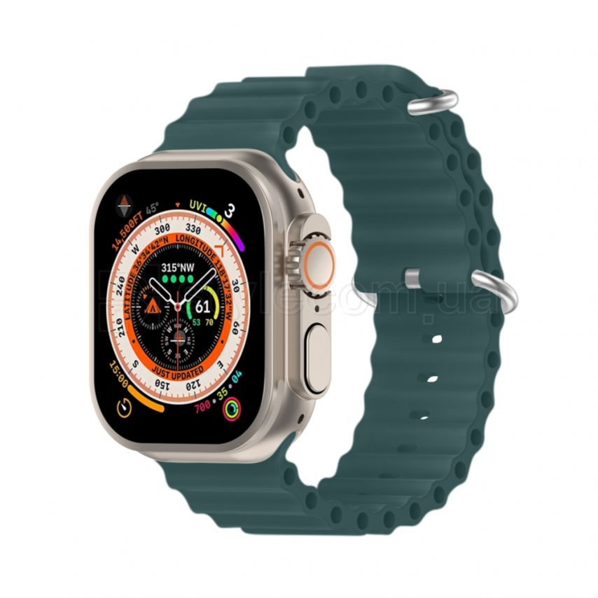 Ремінець для Apple Watch Ultra Ocean Band силіконовий 42/44/45/49 L olive green / оливковий (16)
