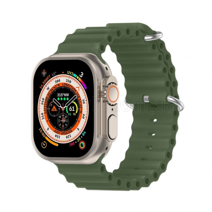 Ремешок для Apple Watch Ultra Ocean Band силиконовый 42/44/45/49 L forest green / зеленый (17)