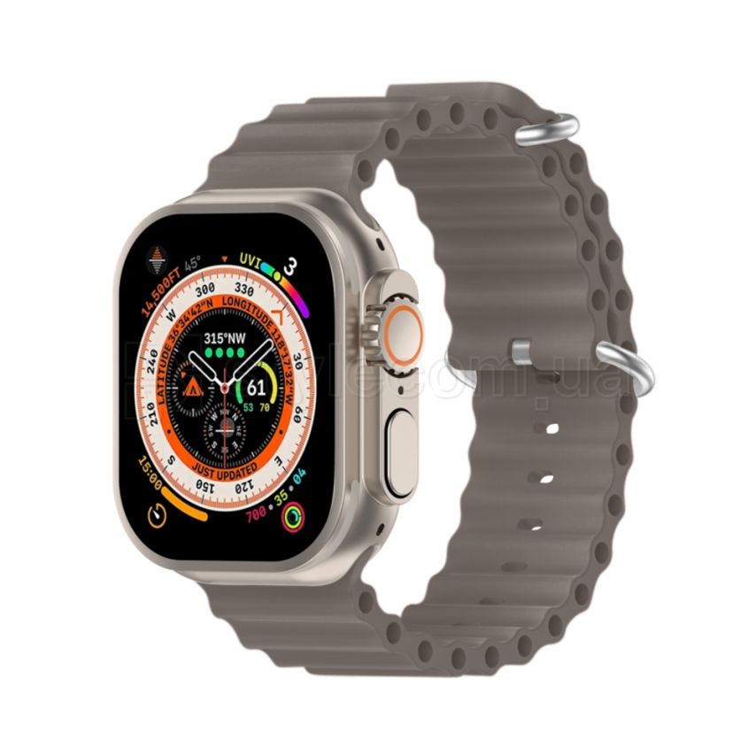 Ремінець для Apple Watch Ultra Ocean Band силіконовий 42/44/45/49 L coastal ash / сірий (20)