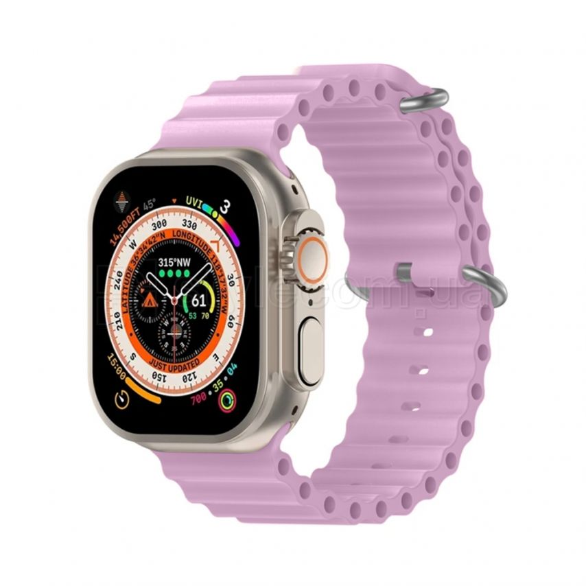 Ремешок для Apple Watch Ultra Ocean Band силиконовый 42/44/45/49 L light purple / светло-фиолетовый (21)
