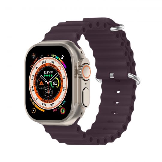 Ремінець для Apple Watch Ultra Ocean Band силіконовий 38/40/41мм L berry purple / фіолетовий (22)