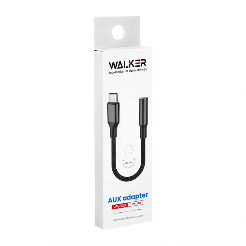 Аудио-переходник WALKER WA-030 Lightning to AUX 3.5мм (Universal IC)