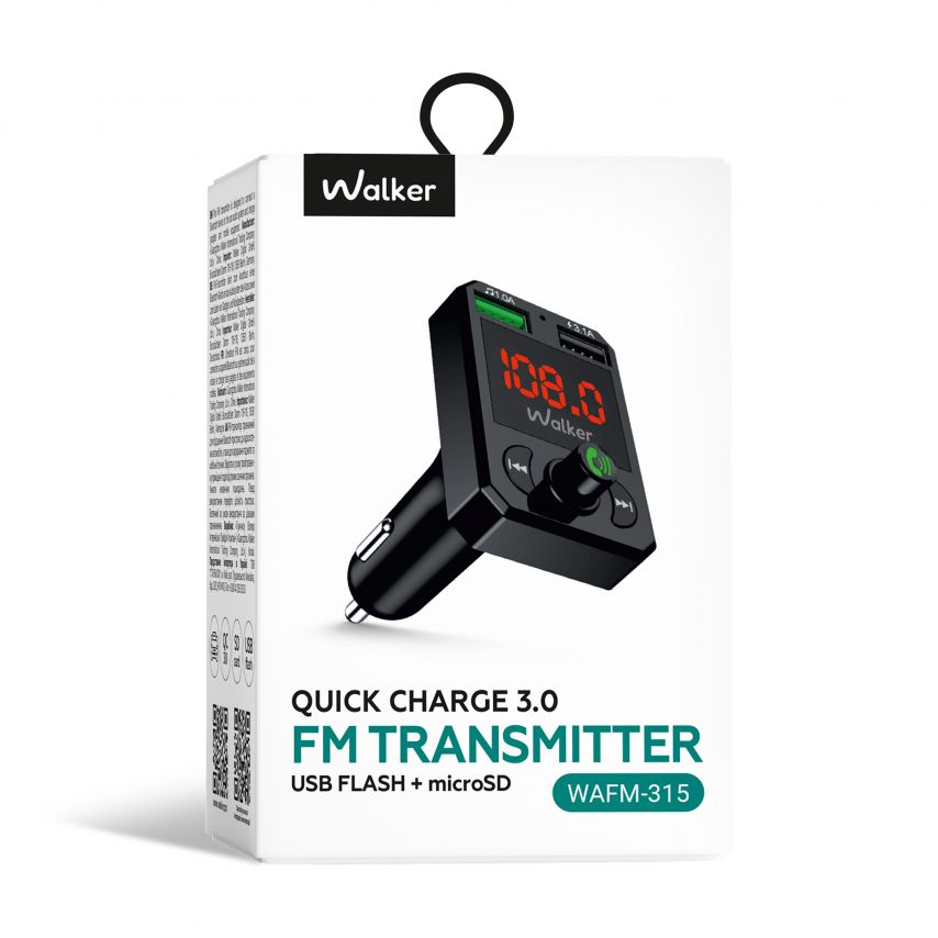 FM-трансмиттер WALKER WAFM-315 black